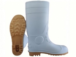 white tan  pvc rain boots chemical food industry with steel toe