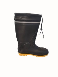 balck/yellow pvc safety rain boots