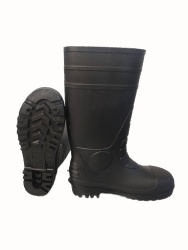balck pvc safety  rain boots