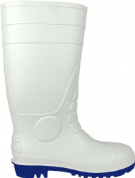 white blue pvc rain boots chemical food industry with steel toe